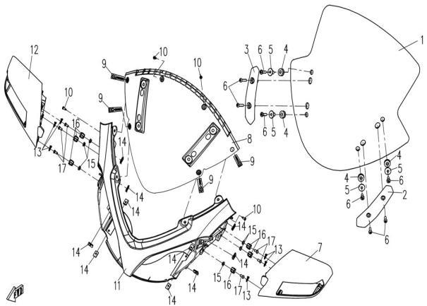 2014 CF MOTO CF650-2 PLASTIC PARTS 1 - F04-1 exploded diagram