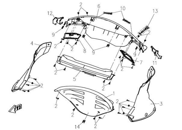2014 CF MOTO CF650-2 PLASTIC PARTS 2 - F04-2 exploded diagram