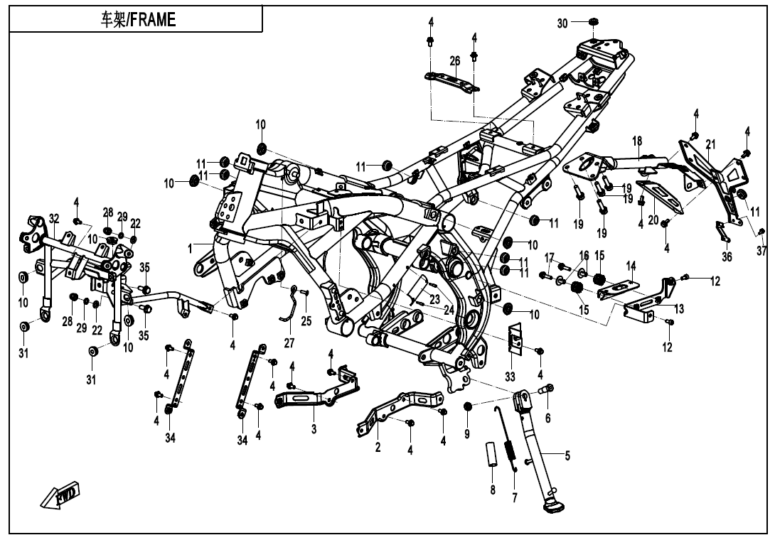 2019 CF MOTO CF650-8 FRAME - F03