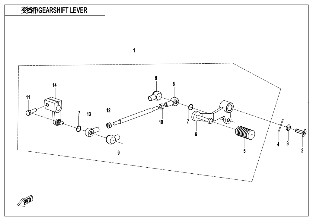 2021 CF MOTO CF300-3F GEARSHIFT LEVER - F03-2 exploded diagram
