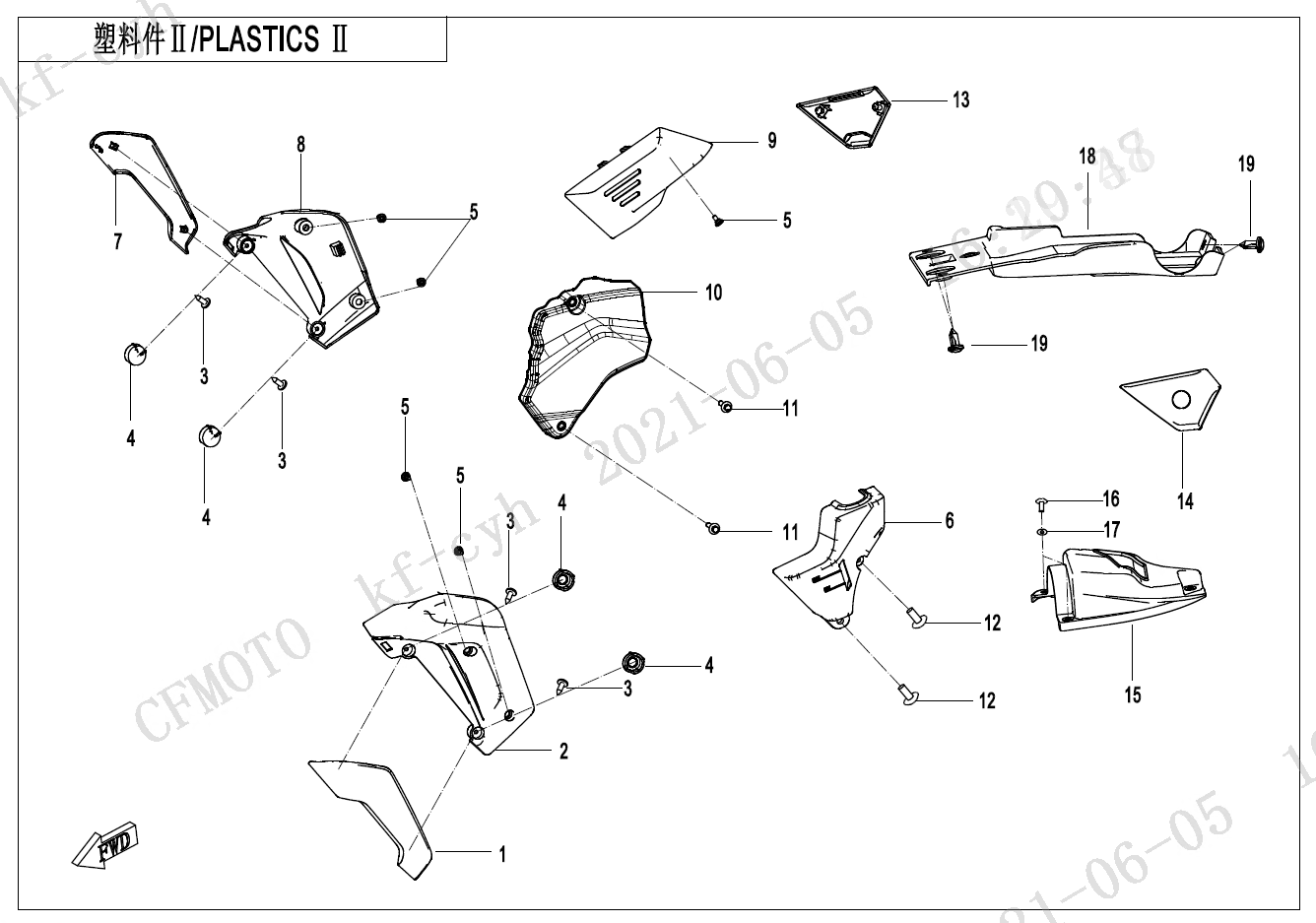 2022 CF MOTO CF700-2A PLASTICS2 - F04-2 exploded diagram