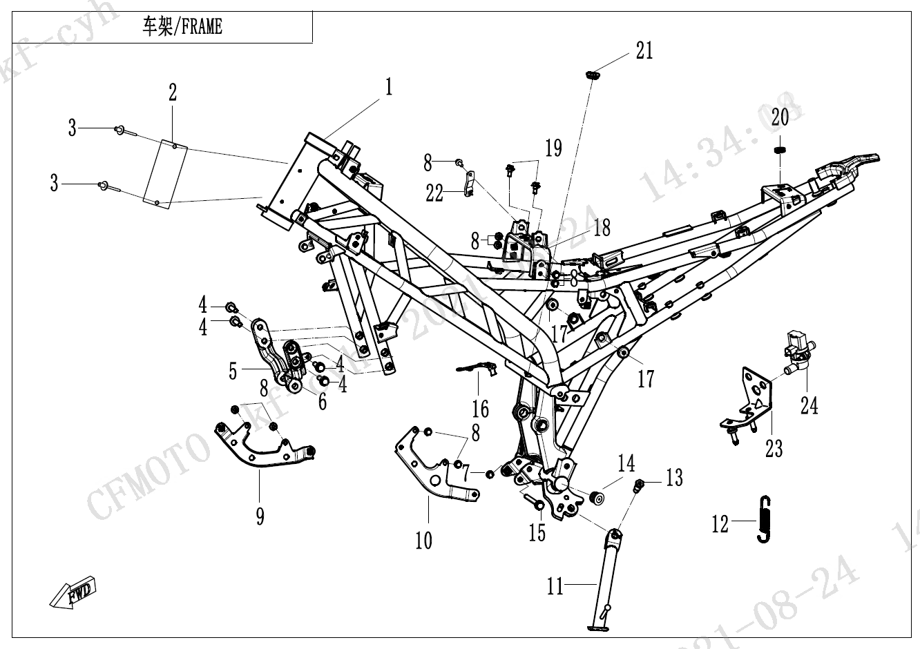 2023 CF MOTO CF300-BF FRAME - F03-1