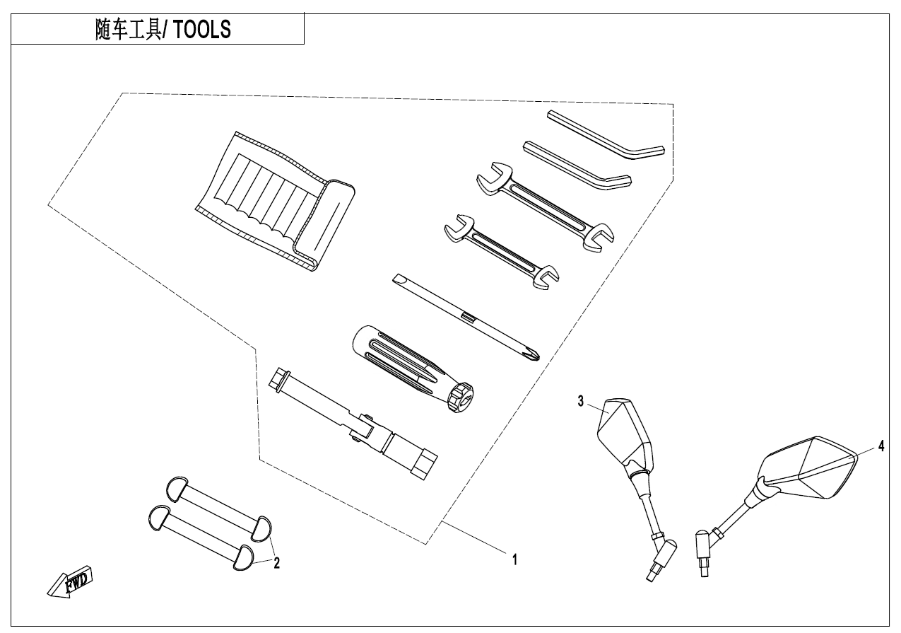 2023 CF MOTO CF300-BF TOOLS - F20 exploded diagram