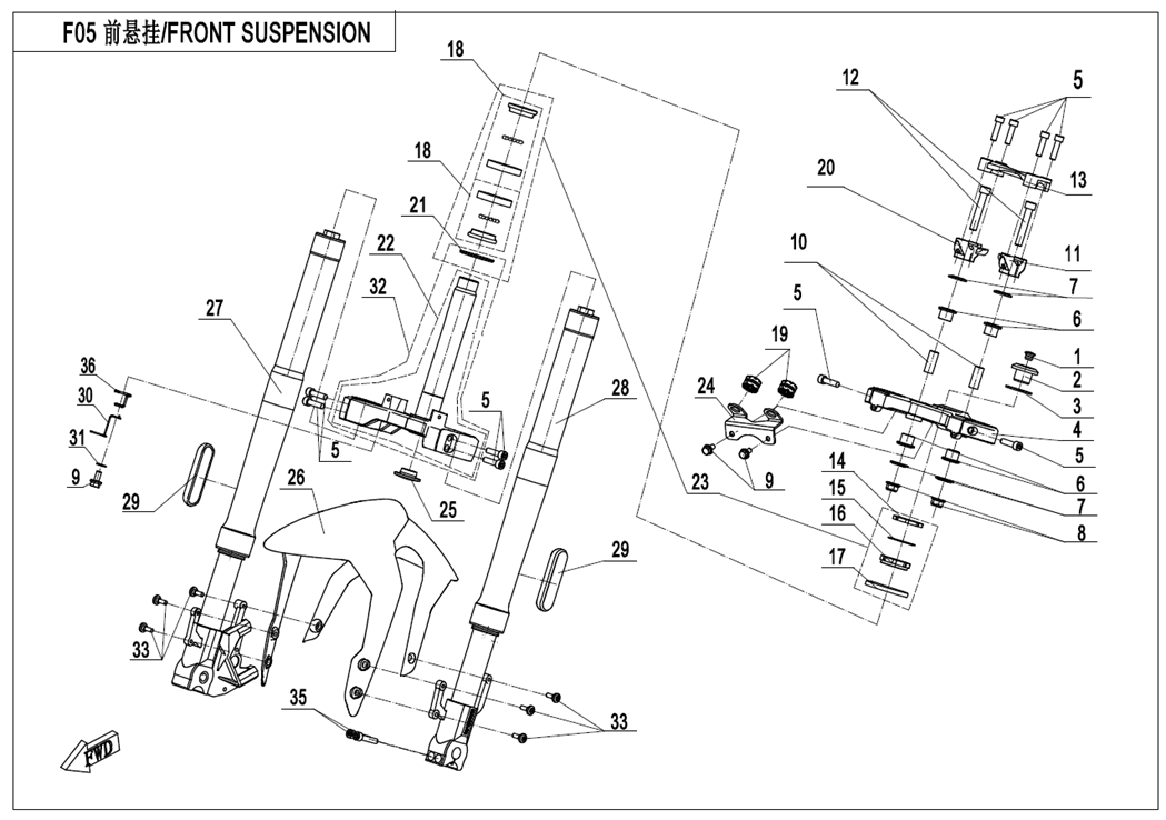 2024 CF MOTO CF250-BF FRONT SUSPENSION - F05