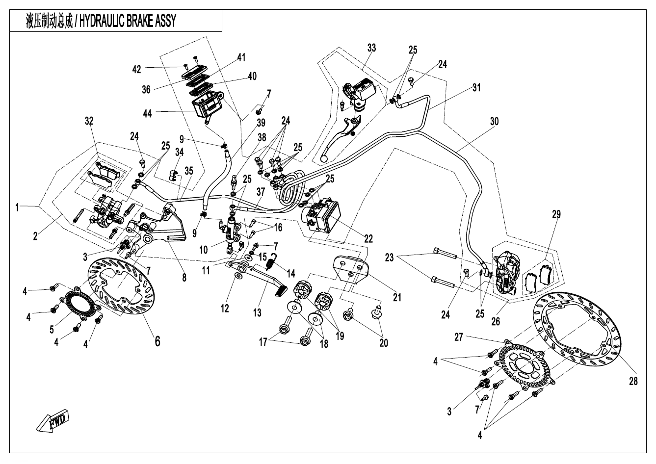 2024 CF MOTO CF250-BF BRAKE SYSTEM(DALU MAB) - F08-A