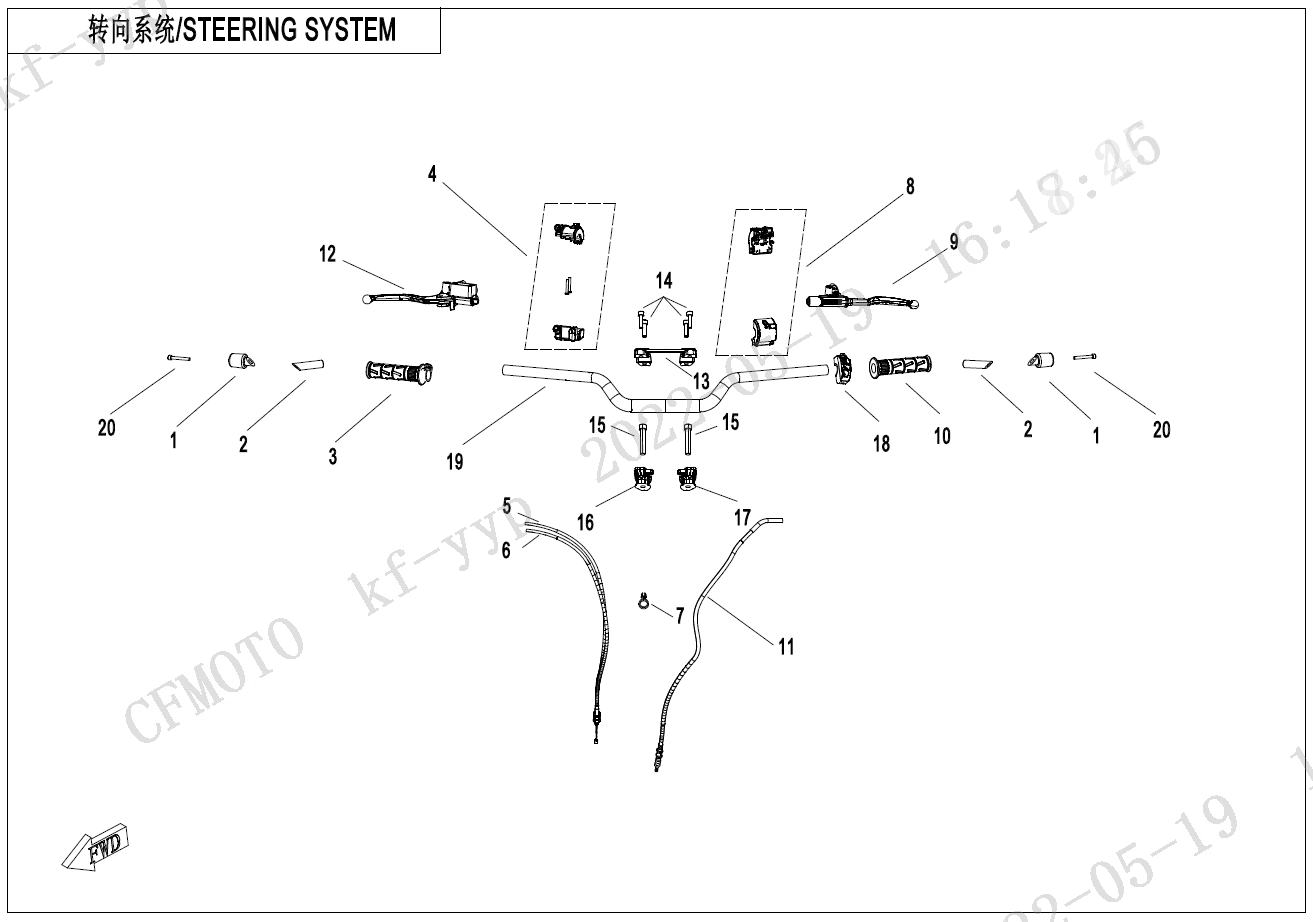 2024 CF MOTO CF250-BF STEERING SYSTEM - F10