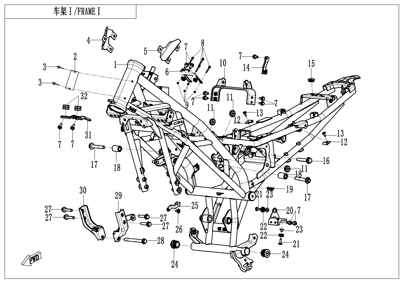 2025 CF MOTO CF125-11H FRAME1 - F03-1