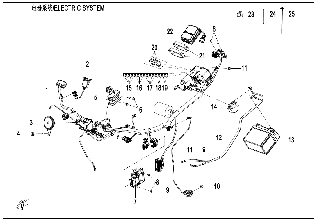2025 CF MOTO CF125-11H ELECTRIC SYSTEM - F15