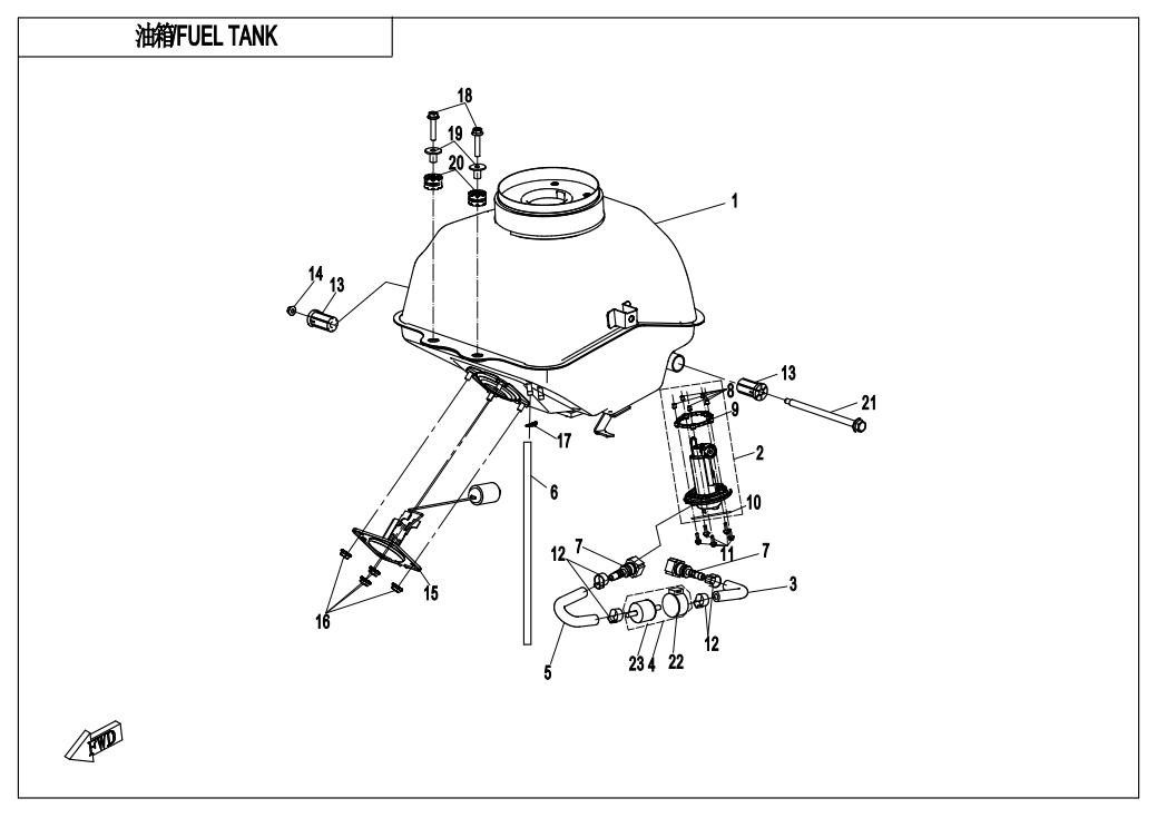 2025 CF MOTO CF300-BH FUEL TANK - F12