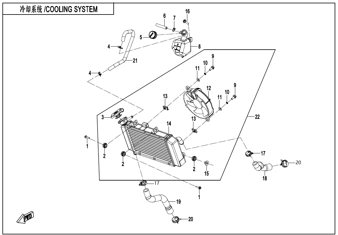 2025 CF MOTO CF300-BH COOLING SYSTEM - F18