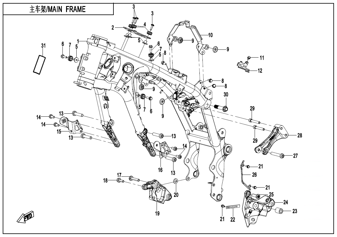 2025 CF MOTO CF800-11H MAIN FRAME - F03-1