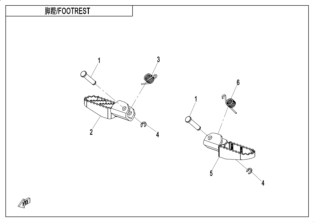 2023 CF MOTO CF1000DY FOOTREST - F14 exploded diagram