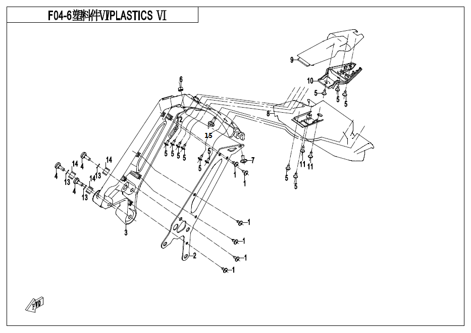 2019 CF MOTO CF300(EU4) PLASTICS6 - F04-6 exploded diagram