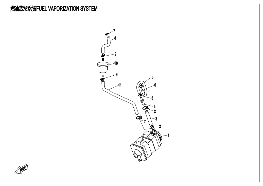 2019 CF MOTO CF300(EU4) FUEL VAPORIZATION SYSTEM - F36 exploded diagram