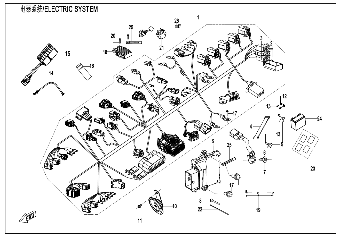 2023 CF MOTO CF300-5F(EU5) ELECTRIC SYSTEM - F15