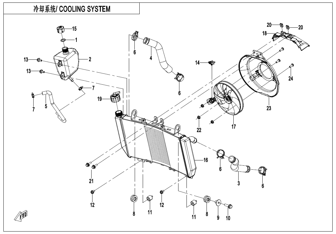 2026 CF MOTO CF400-8H COOLING SYSTEM(BRAZIL) - F18-B